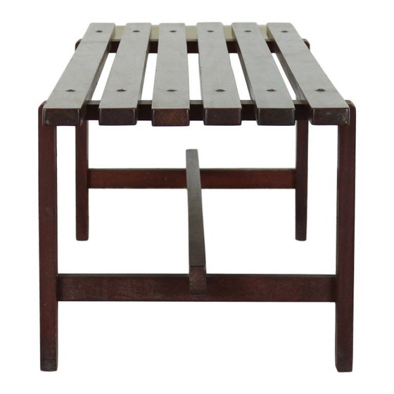 Image 1 of Vintage teak bench by Ezio Longhi for Elam, Italian design, mid-century modern, 1950s