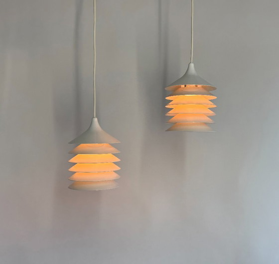 Image 1 of 2x Vintage IKEA lamp: witte Duett T202, Bent Gantzel Boysen