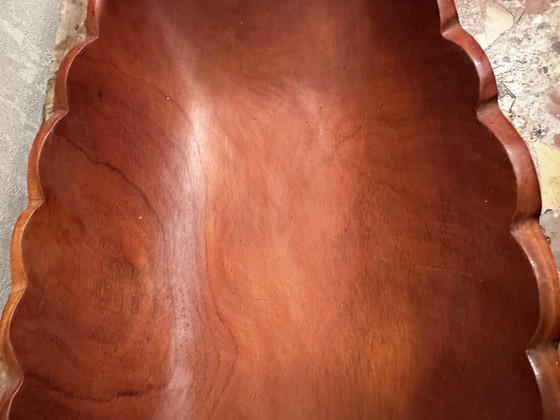 Image 1 of Vintage Reddish Carved Wooden Bowl/Empty Tray - 41/25/H 8 Cm