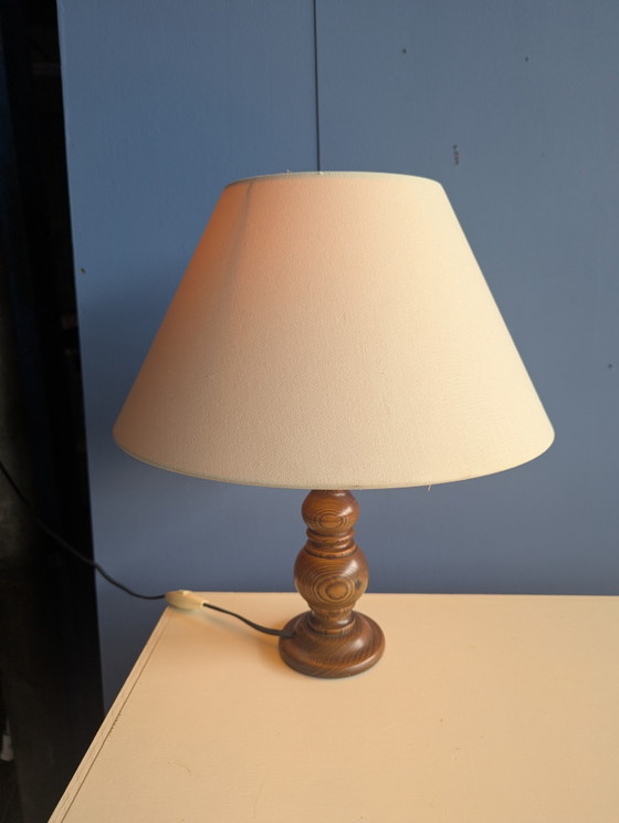 Image 1 of Vintage table lamp beige/wood