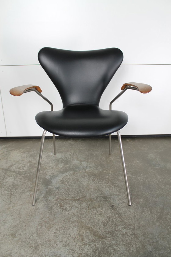 Image 1 of 2 x Arne Jacobsen Vintage leren stoelen