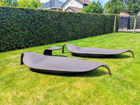 Image 1 of Dedon Leaf loungers with side table