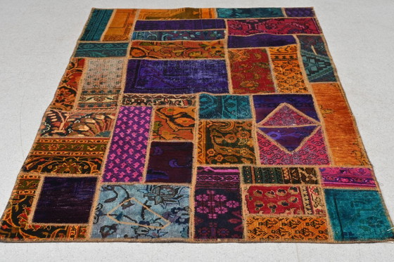 Image 1 of Tapis Oriental Patchwork multicolore 185x120 cm – Style Scandinave, Dk, 1960
