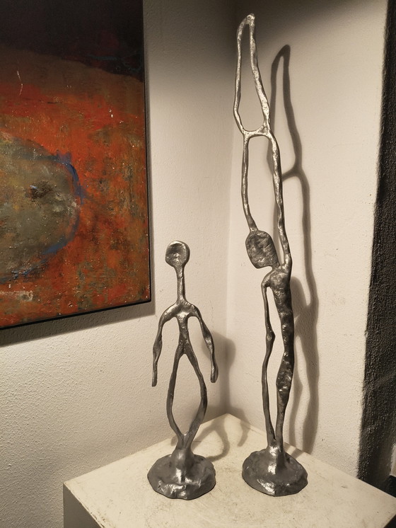 Image 1 of Vintage design modernist expressionist aluminum sculptures