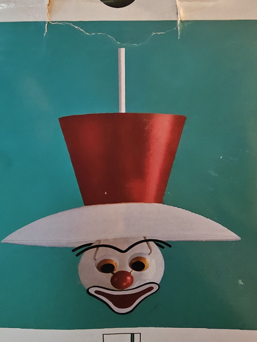 Zeldzame Jaren 80 lamp clown Eglo, nieuw in doos