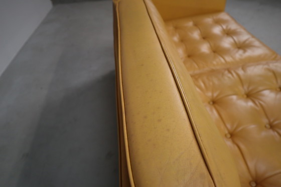 Image 1 of Florence Knoll two-seater sofa in mustard yellow leather