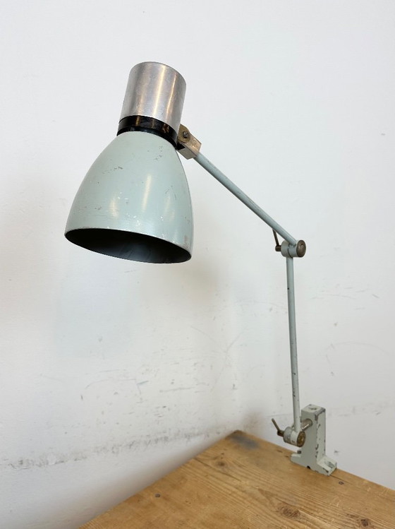 Image 1 of Lampe de table industrielle grise d'Elektrosvit, années 1970