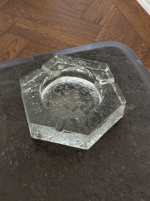 Cendrier vintage 19 cm, verre à glace, bol en verre
