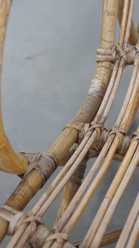 Image 1 of Dutch design rattan armchair from the 1950s with a high back