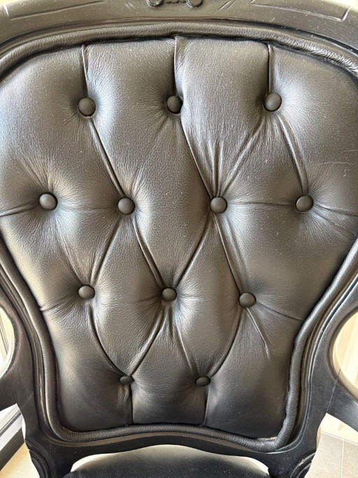 Zwarte Lederen Fauteuil – Leather, Wood (photo 2 of 5)