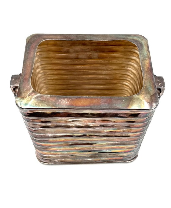 Cubiteras Mid-century Modern bañada en plata, Italia años 40, Jarrones, Metal, Plateado (foto 10 de 13)
