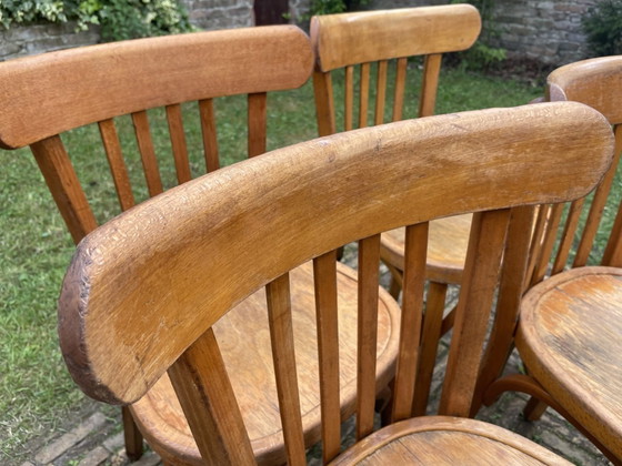 Image 1 of 7 sillas de bistró Baumann, sillas de cocina, años 50, Francia