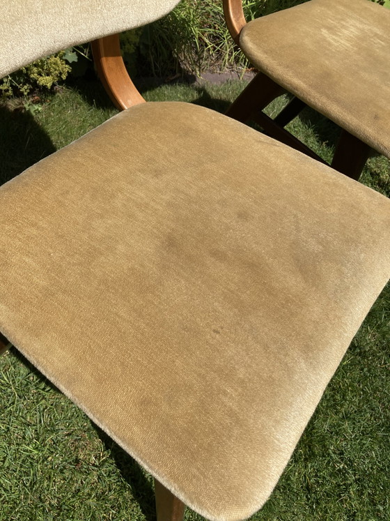 Set di 4 sedie vintage anni '60 – Louis van Teeffelen, Sedie da pranzo, Wood, Velvet (photo 6 of 13)