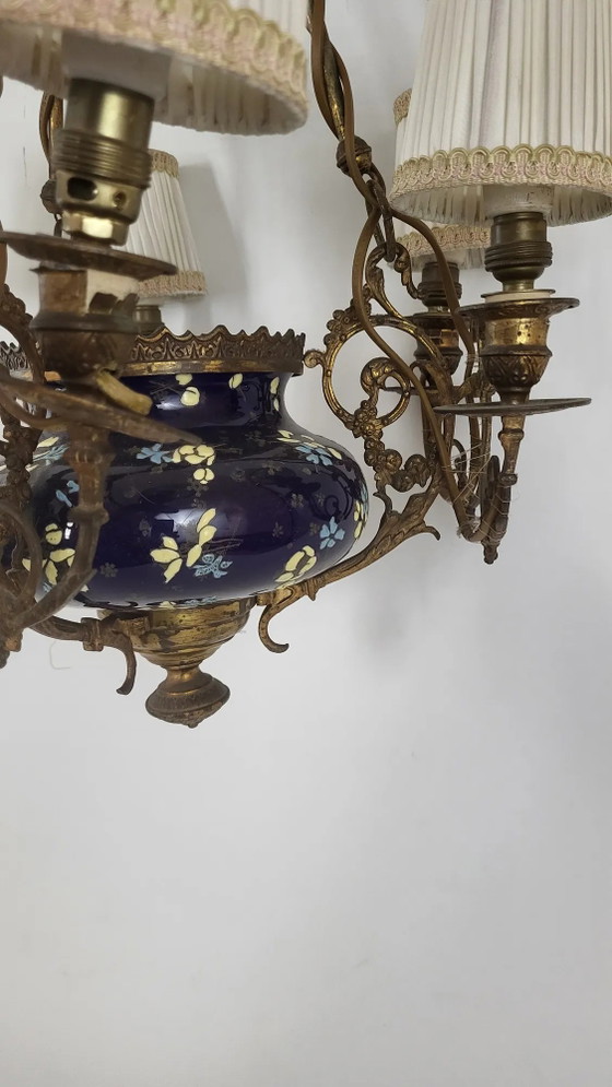 Napoleon III chandelier with 6 arms of light – Brass (photo 5 of 9)
