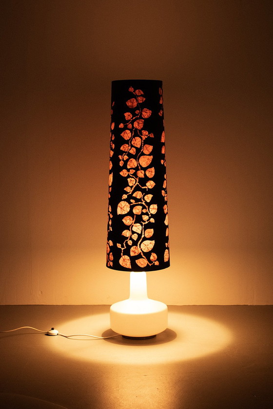 Image 1 of White glass floor lamp