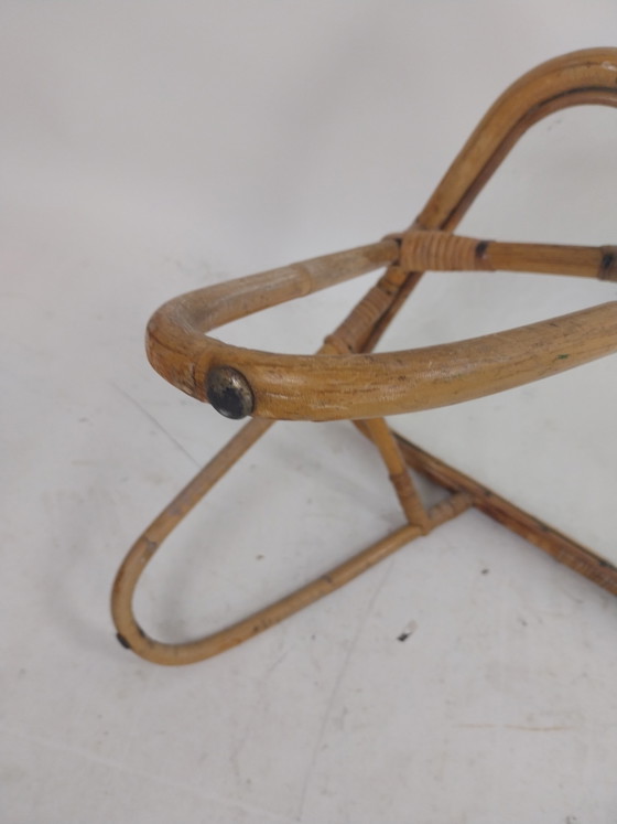 1 x Rohé Noordwolde bambù con tavolino in vetro nuvola anni '50 – Tavolini, Glass, Rattan, Vintage (photo 7 of 7)