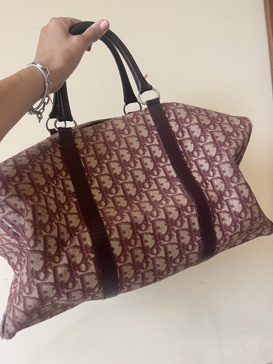 Vintage Christian Dior "Bagages" Boston Bag - Oblique Bordeaux Canvas (1970s) – Top handle bags, Calfskin (photo 7 of 14)