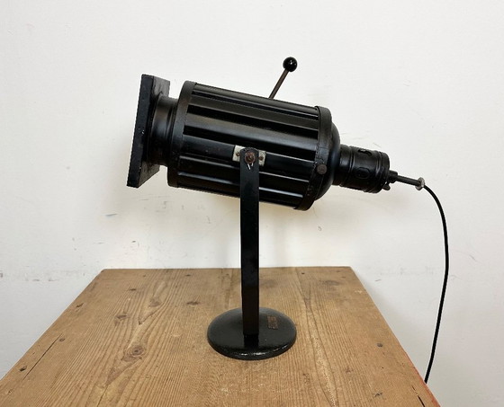 Image 1 of Lampe de table projecteur de théâtre noir vintage, années 1960