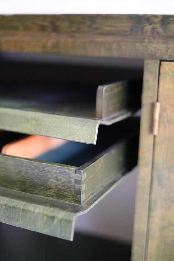 Vintage dressoir door Asko in de jaren 70, Hout, Groen (foto 10 van 12)