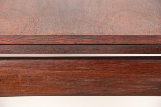 Image 1 of Tavolo da pranzo danese allungabile in palissandro e ottone di Poul Volther per Frem Møbelfabrik 1960.