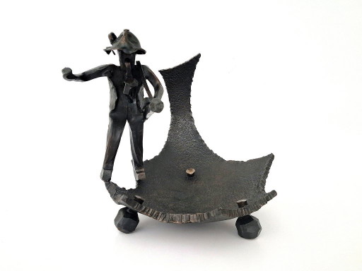 Sculpture Cast Iron Bowl – beeldhouwkunst, Metal