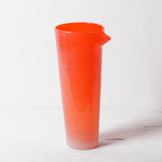 Orange Glass Carafe / Vintage Italian Pitcher / Serafino Zani / 2000s – Glass & Decanter (photo 2 of 10)
