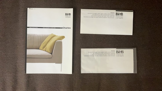 Divano a 3 posti con chaise longue Charles di B&B Italia, tessuto marrone Limite. – Divani, Textile (photo 9 of 15)