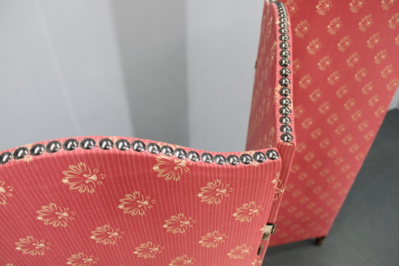 Image 1 of Antiker Paravan mit Stoff, Tschechoslowakei