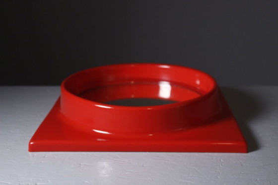 Image 1 of Space Age 1970s design mirror ARTIPRESENT glossy red ABS
