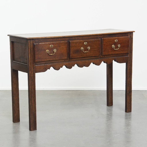 Antique English oak side table / hallway furniture from 19th century