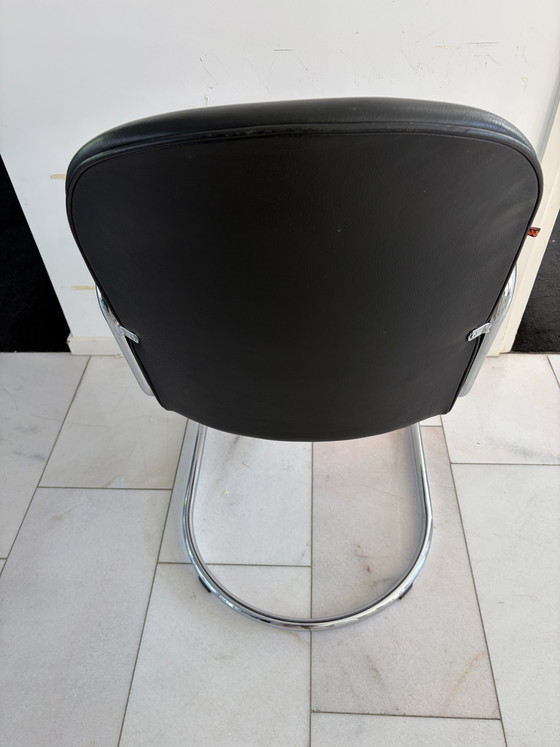 Gispen 413 Black Leather – Armchairs, Metal (photo 4 of 5)