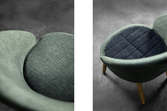 Image 1 of Vintage Mid Century Deens Modern Eiken & Stoffen Fauteuil 301 van Ejvind A. Johansson voor Godtfred H. Petersen, jaren 1950