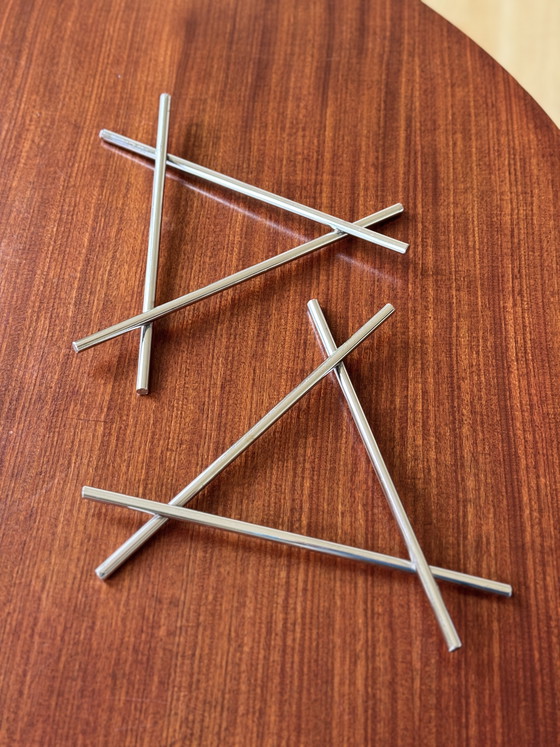 Image 1 of Set mit 2 Edelstahl-Untersetzern – minimalistisches Design