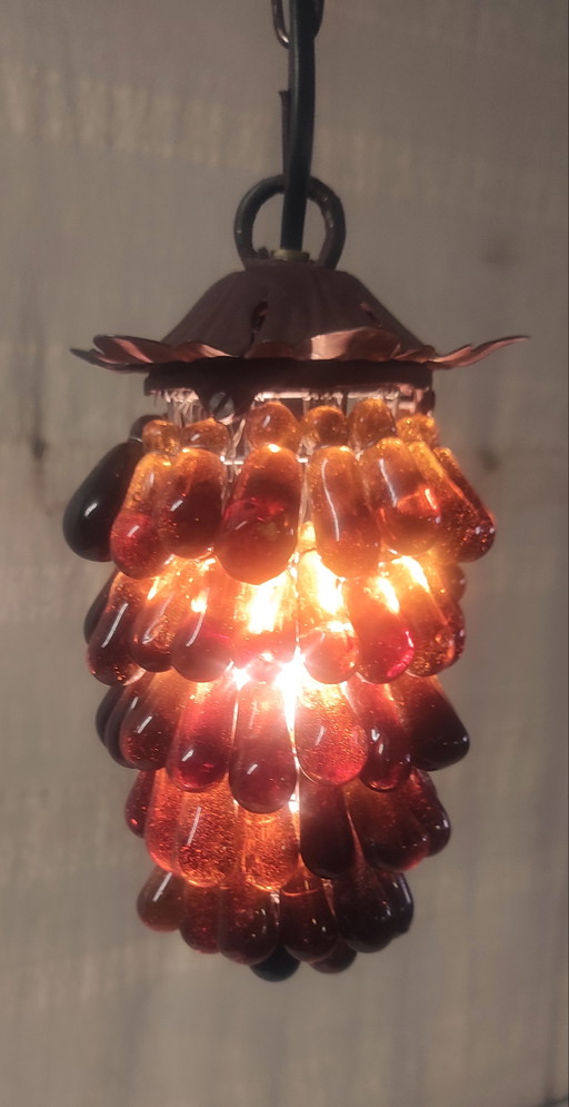 Hanglamp van Muranoglas in de vorm van een druif - midden 20e eeuw