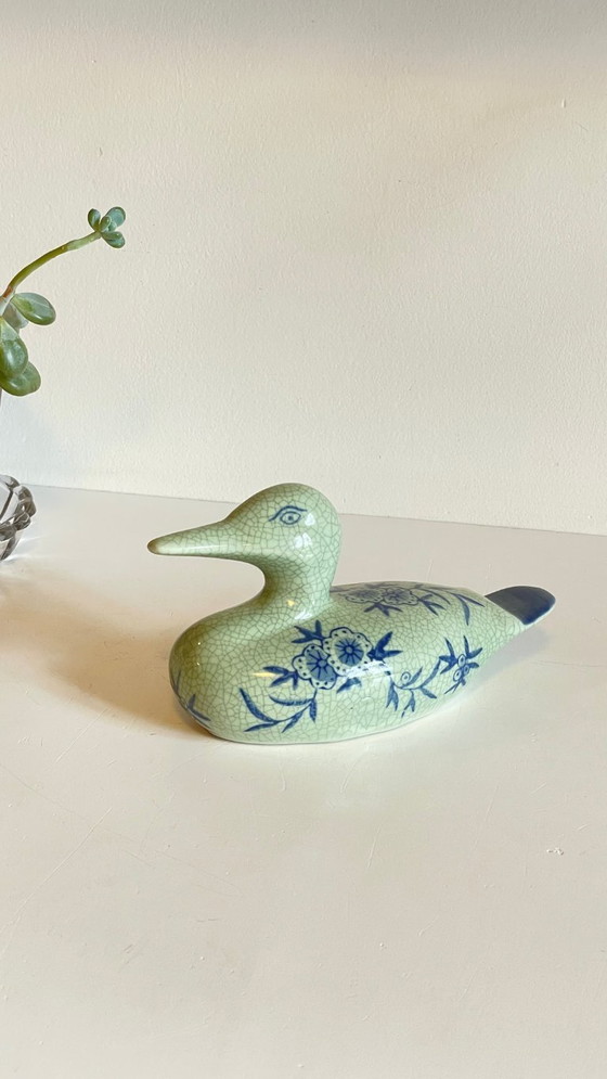 Image 1 of Anatra in ceramica blu vintage