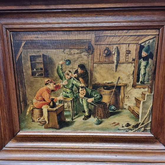 Image 1 of Gemälde mit Genreszene nach Adriaen Brouwer, 1940er Jahre