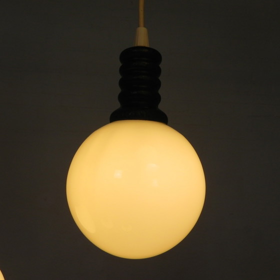 Image 1 of Cascade Pendant Lamp With 5 White Glass Globes, 1970s