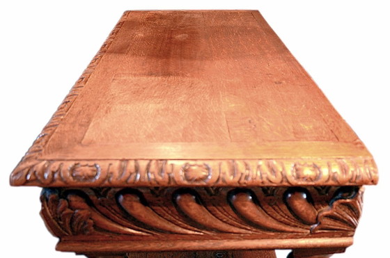 Console, desserte ou petit buffet en chêne, époque 1900, style Louis XIII – Wood (photo 6 of 13)