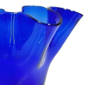 Image 1 of Vaso fazzoletto blu italiano di metà secolo in vetro di Murano Fazzoletto, anni '60