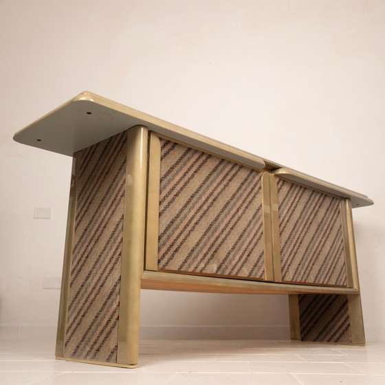 Sideboard aus Pergament und Missoni-Stoff von Angelo Mazzola für Salpol, 1980 – Martin, Wood, Metal (photo 23 of 26)