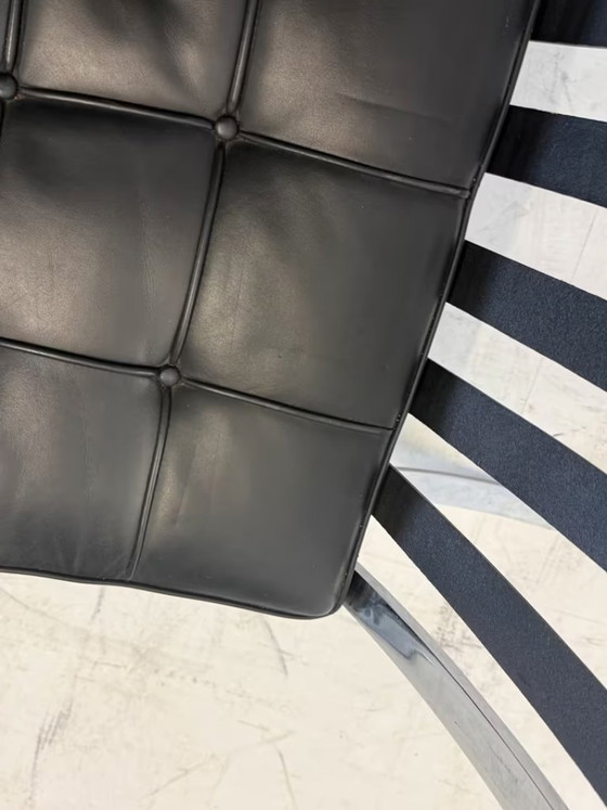 Knoll International Barcelona Stoel Lederen Fauteuil Design – Stoelen / fauteuils, Leather, Metal, Vintage (photo 9 of 18)