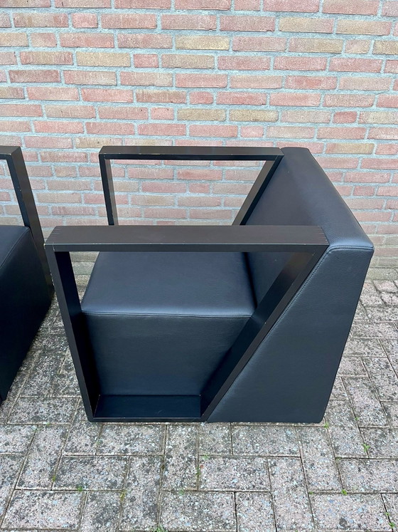 Fauteuils design Mobitec – Ensemble complet de 3 – dont 1 neuf – Leather (photo 7 of 10)