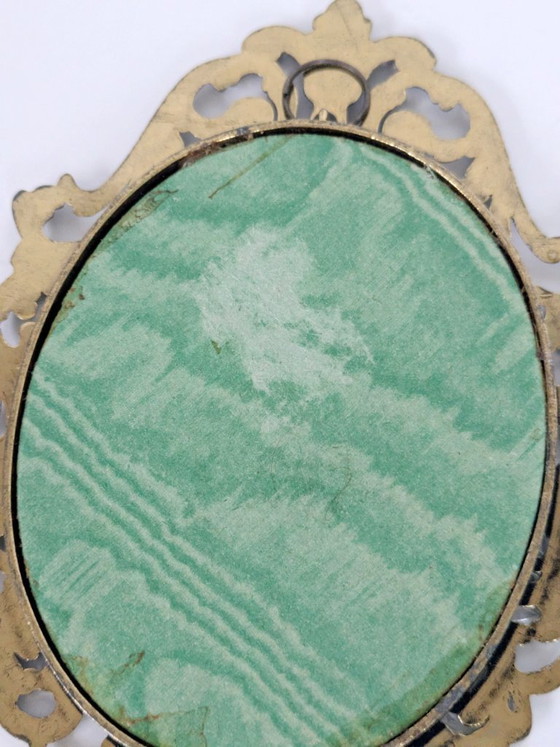 Image 1 of Set di 6 stampe d'arte vittoriane, cornice vintage in metallo dorato, Made in Italy, anni '70