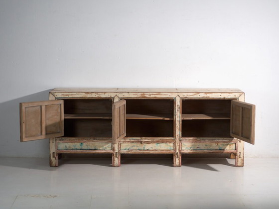 Credenza antica dipinta in legno di pino – Cina, circa 1930 – Credenze, Brass (photo 40 of 40)