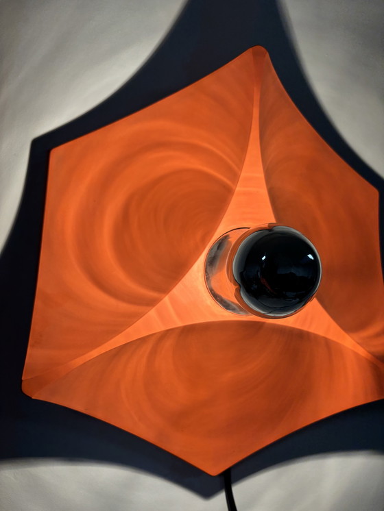 Image 1 of Lámpara de pared o techo de la era espacial naranja – Hofmeister, década de 1970 – Futurista de mediados de siglo