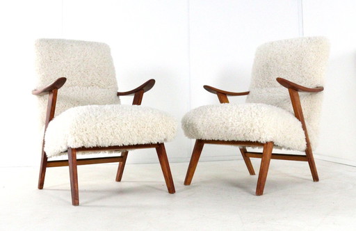 Poltrona vintage imbottita color crema modello 'Almere' | 2 pezzi disponibili