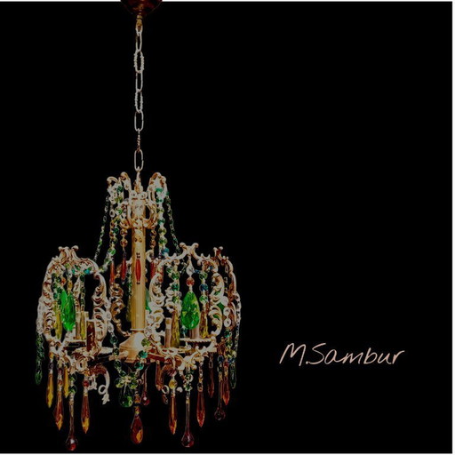 Vintage Italiaanse kroonluchter uit de jaren 60.