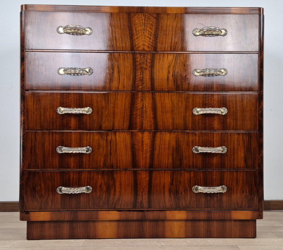 Cómoda Art Déco Veneciana con 5 Cajones, 1940 – Italian Manufacturing, Wood (photo 2 of 29)