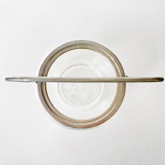 Image 1 of Vintage ice bucket Fries wire glass chrome 1960's