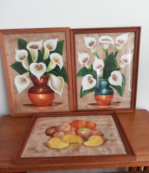rare triptych of Mexican amateur art – signed Marín México